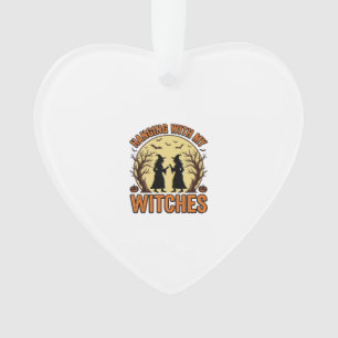 Mit meinen Hexen abhängen Vintage Halloween Design Ornament