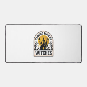 Mit meinen Hexen abhängen Vintage Halloween Design Schreibtischunterlage