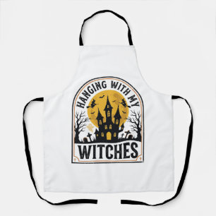 Mit meinen Hexen abhängen Vintage Halloween Design Schürze