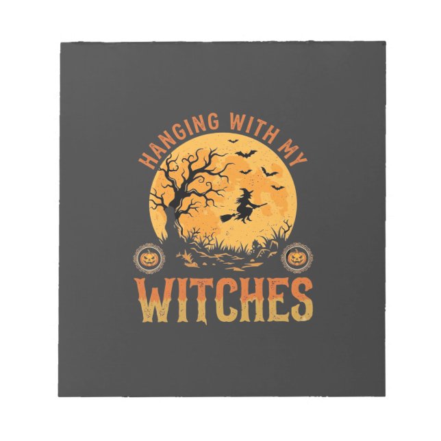Mit meinen Hexen Halloween Notizblock (Vorderseite)