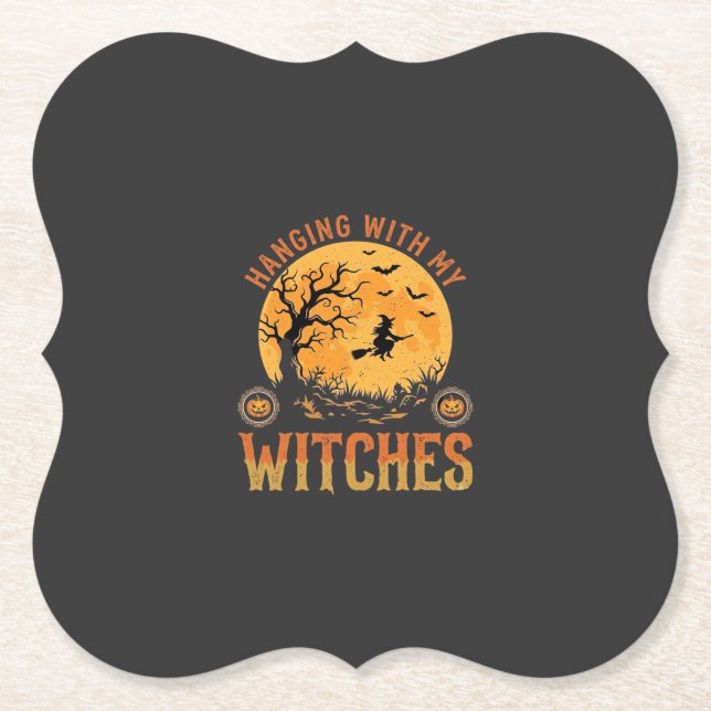 Mit meinen Hexen Halloween Untersetzer (Vorderseite)