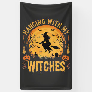 Mit meinen Hexen hängen Halloween-Design (2) Banner