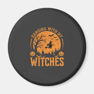 Mit meinen Hexen hängend Halloween-Design (3) Magnet