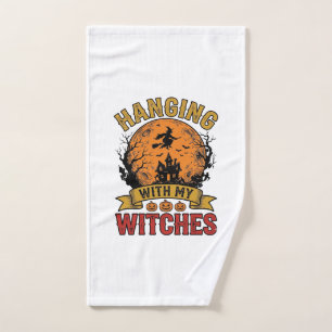 Mit meinen Hexen hängend Halloween Vintage-Shirt D Handtuch