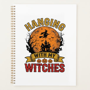 Mit meinen Hexen hängend Halloween Vintage-Shirt D Planer