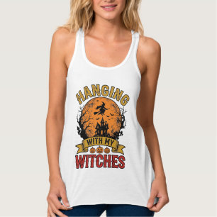 Mit meinen Hexen hängend Halloween Vintage-Shirt D Tank Top