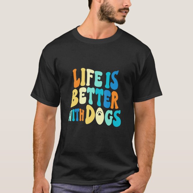 Mit meinen Hunden Paw Herz Hund 2 T-Shirt (Vorderseite)