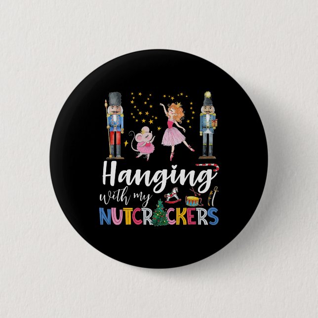 Mit meinen Nutcrackers Squad Weihnachtsballett Button (Vorderseite)