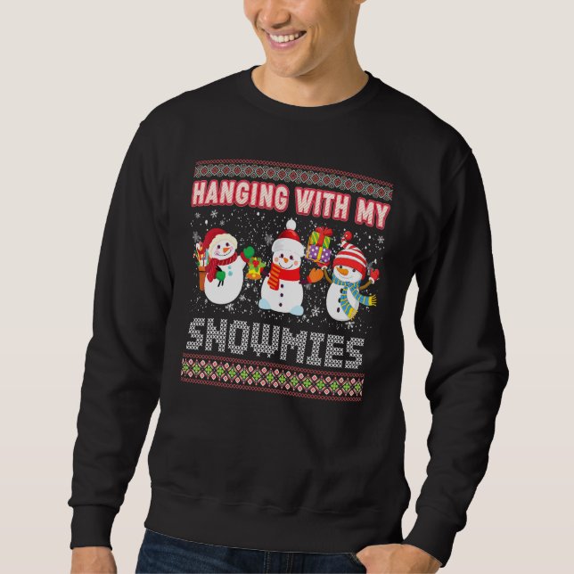 Mit meinen Snowmies schwindeln süße Weihnachtslied Sweatshirt (Vorderseite)