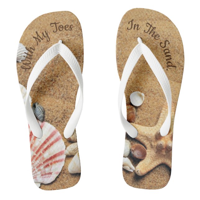 Mit meinen Zehen im Sand Flip Flops (Fußbett)