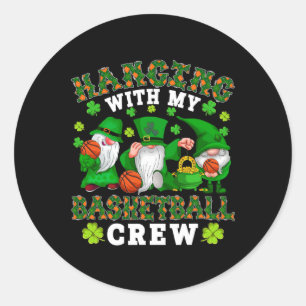 Mit meiner Basketball-Crew Drei Patrick's Da Runder Aufkleber
