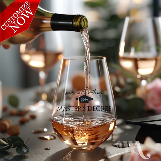 Mit meiner Degree Cap gut paaren Weinglas Ohne Stiel (easy to customize)