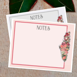 Mit meiner Liebe Palestine floral map PINK Notepad Notizblock