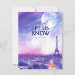 Mit Menü Amour Éternel RSVP-Karte  RSVP Karte