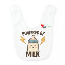 "Mit Milch angetrieben" Baby-Bib | Süße Flaschengr