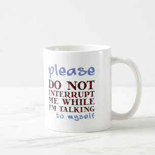 Mit mir selbst sprechender lustiger Becher Kaffeetasse