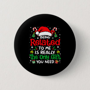 Mit mir verwandt Lustige Weihnachten Familie Xmas Button