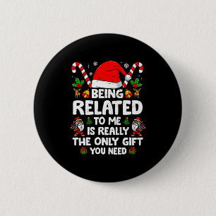 Mit mir verwandt Lustige Weihnachten Familie Xmas Button