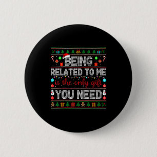 Mit mir verwandt Lustige Weihnachten Familie Xmas Button