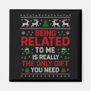 Mit mir verwandt Lustige Weihnachten Familie Xmas Magnet