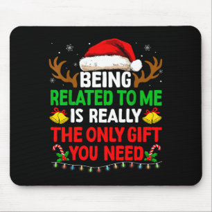Mit mir verwandt Lustige Weihnachtsshirt Frauen M Mousepad