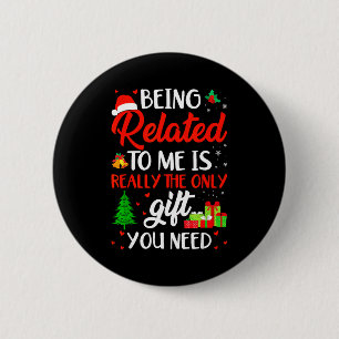 Mit mir verwandt Lustiges Weihnachten Familie Xmas Button