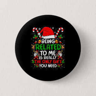 Mit mir verwandt Lustiges Weihnachten Familie Xmas Button