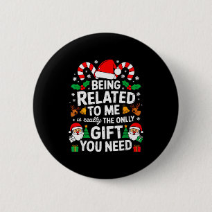 Mit mir verwandt Lustiges Weihnachten Familie Xmas Button