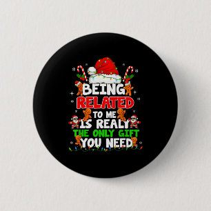 Mit mir verwandt Lustiges Weihnachten Familie Xmas Button