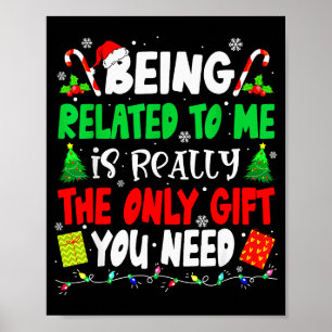 Mit mir verwandt Lustiges Weihnachten Familie Xmas Poster