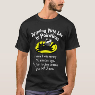 Mit mir zu streiten ist sinnlos Katze und Laptop T T-Shirt