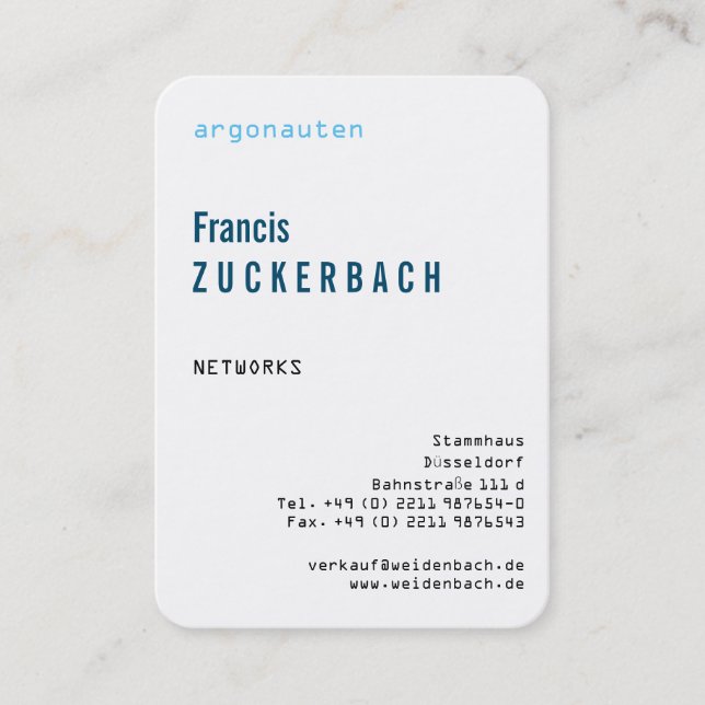 Mit Monogram Hochformat Visitenkarte (Vorderseite)