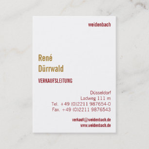 Mit Monogram Hochformat Visitenkarte