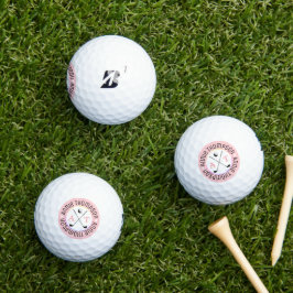 Mit Monogramm 2-Initialen Feminine Pink Golfball