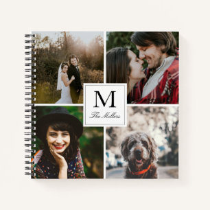 Mit Monogramm 4 Foto-Collage Notizbuch