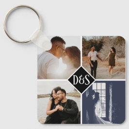 Mit Monogramm 5 Foto Benutzerdefinierte Collage Pe Schlüsselanhänger