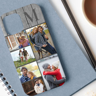 Mit Monogramm 6 Fotomaterial Graues Holz Case-Mate iPhone Hülle