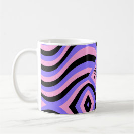mit Monogramm 70er pink & lila psychedelisch schwa Kaffeetasse