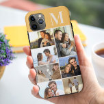 Mit Monogramm 7 FotoCollage auf Ochre Yellow Case-Mate iPhone Hülle<br><div class="desc">Mit Monogramm Foto Collage iPhone Gehäuse, die Sie mit 7 Ihrer Lieblings-Fotos und Ihre erste personalisieren können. Die Vorlage ist für Sie bereit, um Ihre Fotos hinzuzufügen, arbeiten oben nach unten auf der verlassen Seite, dann oben nach unten auf der rechten Seite. Das Design hat einen ockergelben Hintergrund und Ihr...</div>