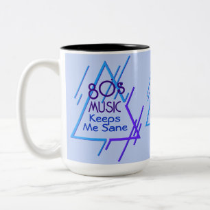 Mit Monogramm 80er Jahre Musik Behalte Me Sane Zweifarbige Tasse