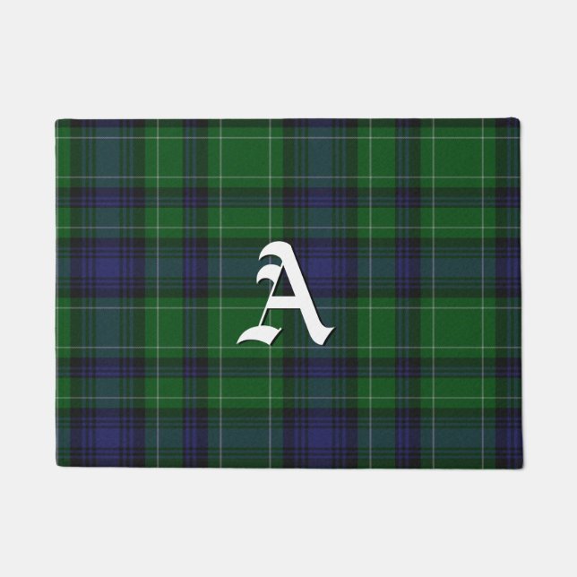 Mit Monogramm Abercrombie Tartan-karierte Fußmatte (Vorderseite)