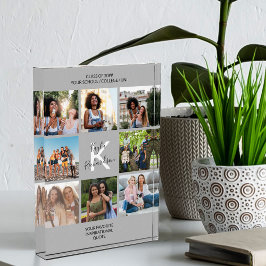 Mit Monogramm Abschluss Zitat 8 Fotocollage grau Fotoblock