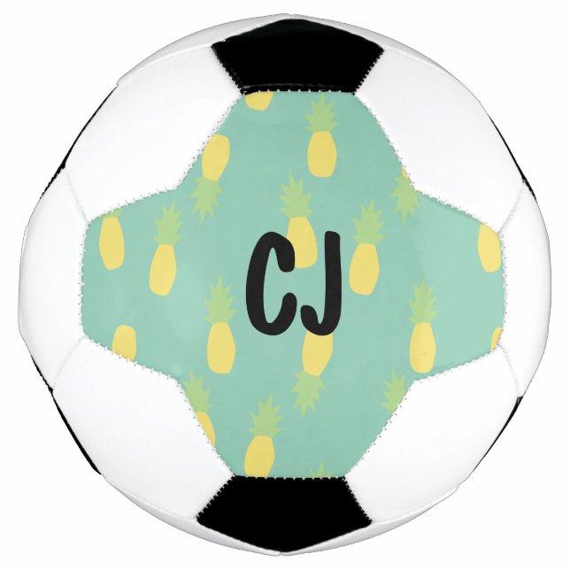 Mit Monogramm abstrakte Ananas Fußball (Vorderseite)