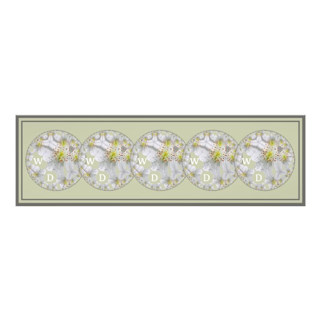 Mit Monogramm Abstrakte Daisy Blume Art, Light Gre Fotodruck (Vorne)