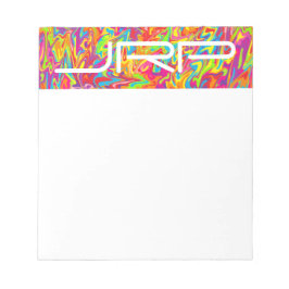 Mit Monogramm Abstrakter Swirl Notizblock