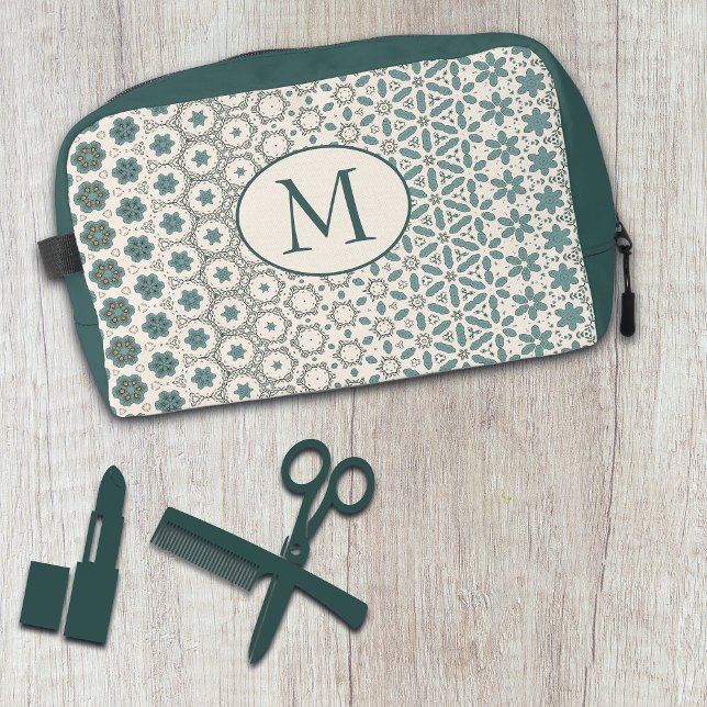 Mit Monogramm Abstraktes geometrisches Muster Waschbeutel (Von Creator hochgeladen)
