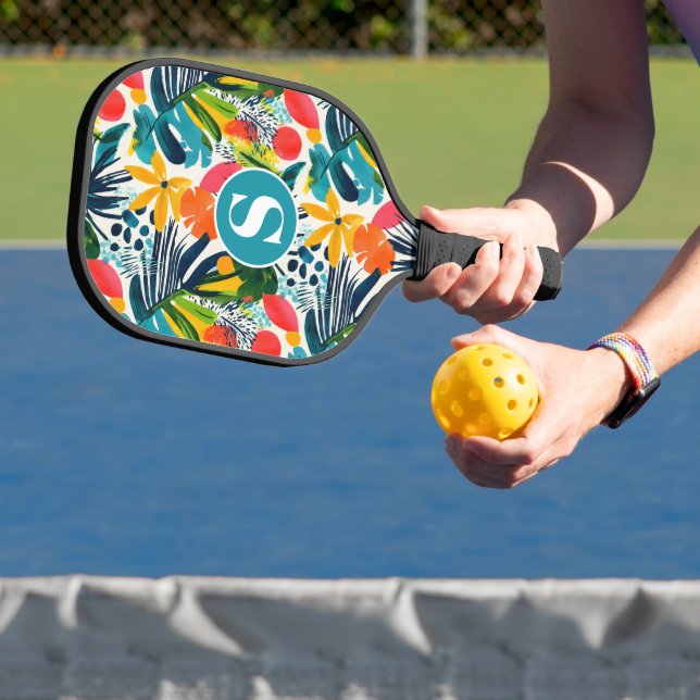 Mit Monogramm Abstraktes Muster Pickleball Schläger (InSitu)