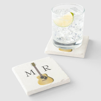 Mit Monogramm Akustikgitarre Steinuntersetzer