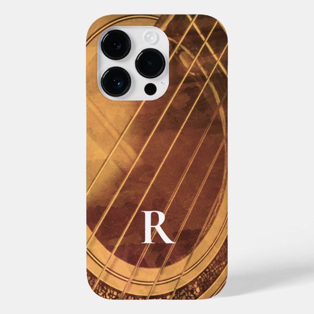 Mit Monogramm akustische Gitarre Case-Mate iPhone Hülle (Rückseite)