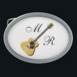 Mit Monogramm akustische Gitarre Ovale Gürtelschnalle<br><div class="desc">Akustische Gitarre aus Gürtel mit Monogramm,  dass Sie mit jedem beliebigen Text Ihrer Wahl anpassen können. Wenn Sie Hilfe bei der Anpassung benötigen,  kontaktieren Sie uns über den Link auf dieser Seite. Personalisierte Gurtschnalle mit elektrischer Gitarre</div>
